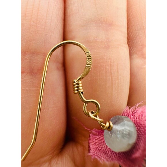 14k gold filled natural clear quartz aquamarine Earrings - Picture 7 of 8